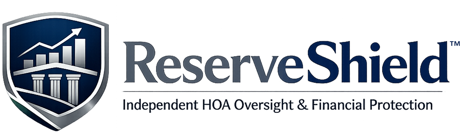 ReserveShield™ HOA procurement review and reserve fund oversight consulting logo
